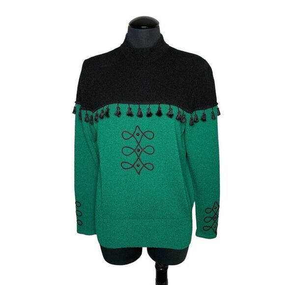 Vintage 80s Diane Delorean Knit Mock Neck Sweater- Women’s P - Picture 1 of 6